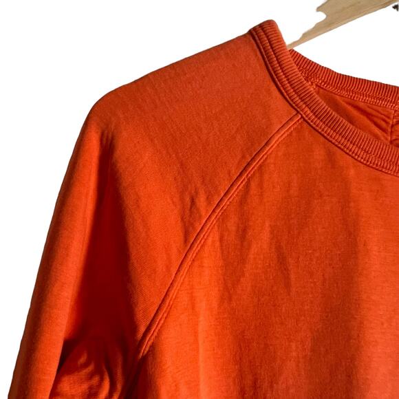 Athleta Women's Sundown Puckered Crewneck Orange Pullover Sweatshirt XS - Picture 5 of 11